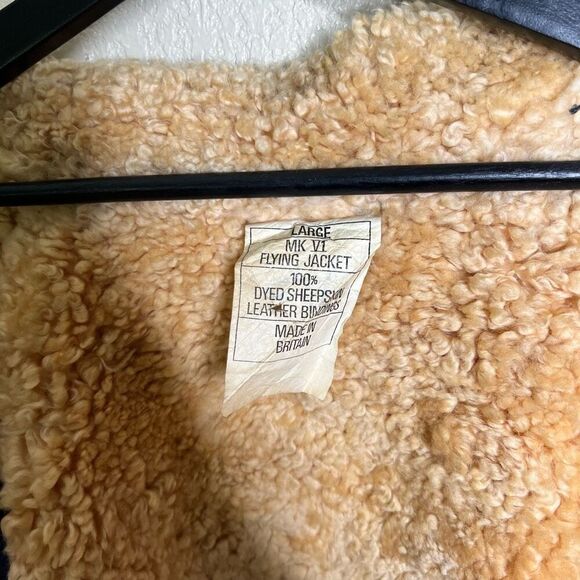 Vintage 1950s 1960s MK VI Sheepskin Flying Bomber Jacket Large - Picture 7 of 8